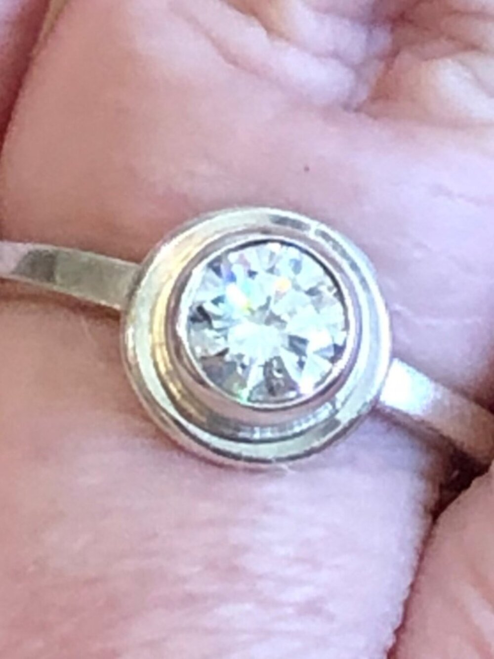 Handmade Sterling Silver and Cubic Zirconia Ring, Vintage Style Ring - Picture 2 of 4